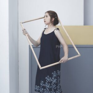 สายเดี่ยว ปั้มเทียนลายดอกไม้